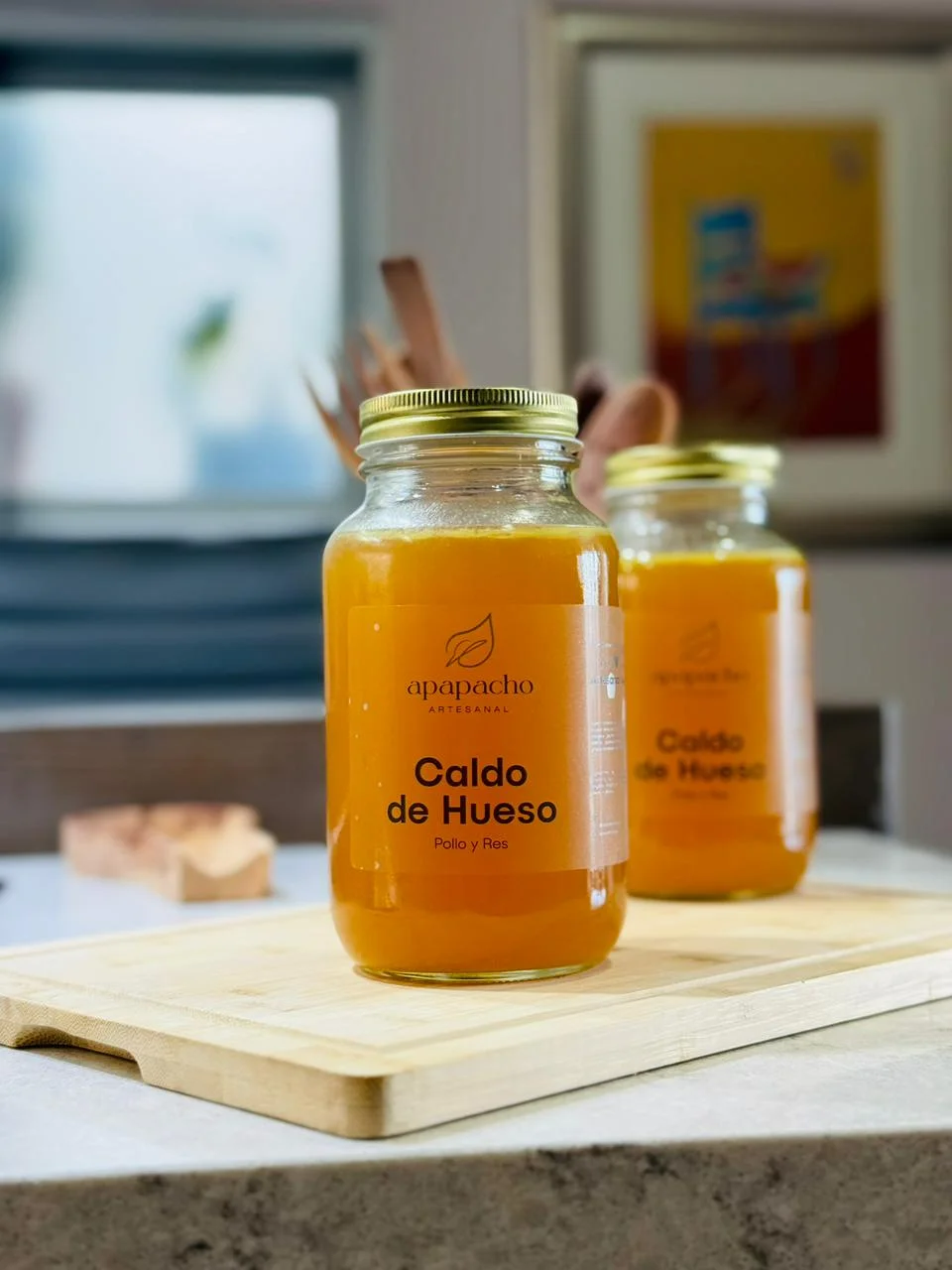 Caldo de Hueso Orgánico Apapacho - Frascos de Vidrio