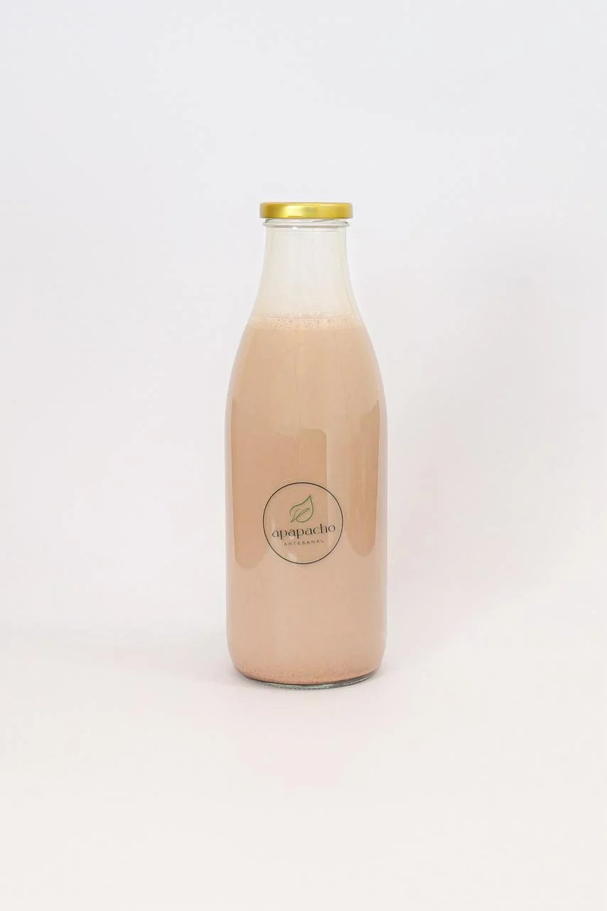 Leche de Almendra Moka Apapacho en botella de vidrio